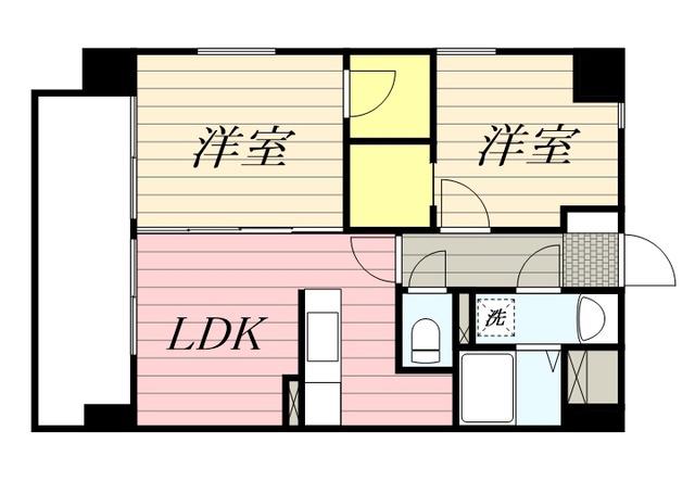 GOODHILL多の津(2LDK/9階)の間取り写真