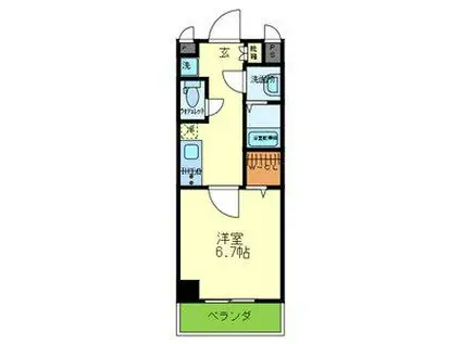 ルミエール久宝寺II(1K/2階)の間取り写真