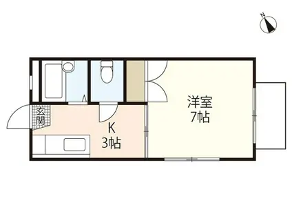 サマックスアコールグラン(1K/2階)の間取り写真