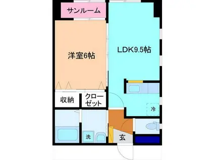 ウィスキーレジデンス芳斉A(1LDK/2階)の間取り写真