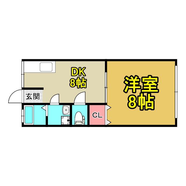 栄コーポ(1DK/3階)の間取り写真