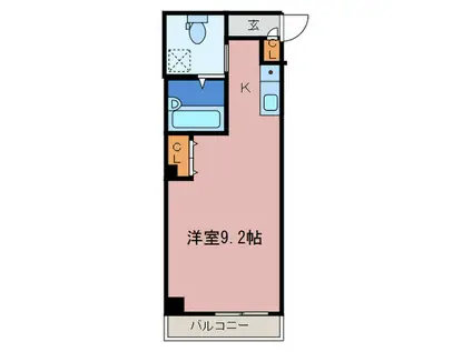 GARNET RESIDENCE ブリエ京都(1K/1階)の間取り写真