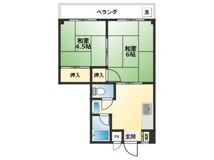 プレジール葛飾宝町(2DK/3階)の間取り写真