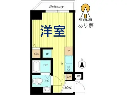 FUTIVAL横浜シティ(1K/6階)の間取り写真