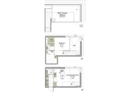 COEUR BLANC高輪 クールブラン高輪(1LDK/6階)の間取り写真
