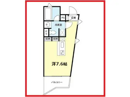 JR山手線 田端駅 徒歩7分 4階建 築13年(ワンルーム/1階)の間取り写真