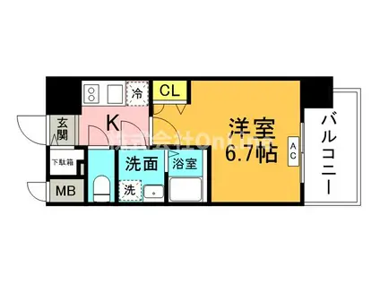 ワールドアイ大阪イースト CITY(1K/7階)の間取り写真