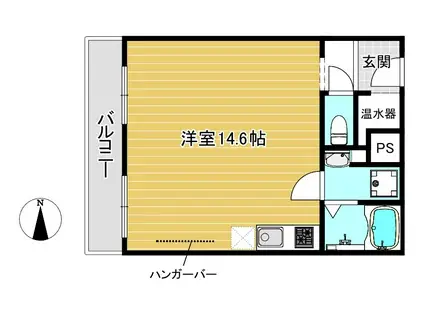 百万遍ハイツ(ワンルーム/2階)の間取り写真