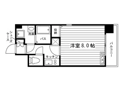 ルラシオン岡山奉還町(1K/8階)の間取り写真