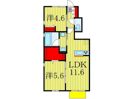CASA LUMINOSA(2LDK/1階)の間取り写真