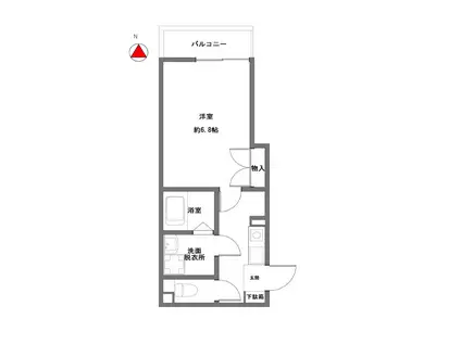 JR中央線 西国分寺駅 徒歩10分 3階建 築1年(1K/2階)の間取り写真