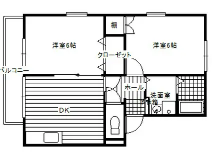 メゾンクレール(2DK/1階)の間取り写真