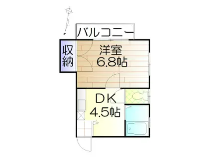 ハイム・ヒル(1DK/2階)の間取り写真