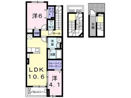 ミーハイツ(2LDK/3階)の間取り写真