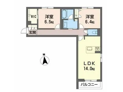 RELAFORT寿町(2LDK/2階)の間取り写真