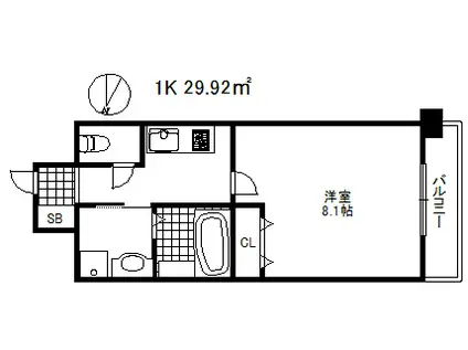 新神戸ヴィータ(1K/7階)の間取り写真