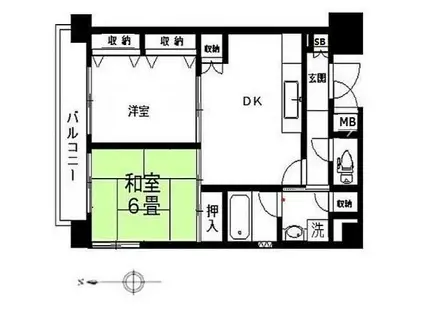 リバーサイドテラス(2DK/4階)の間取り写真