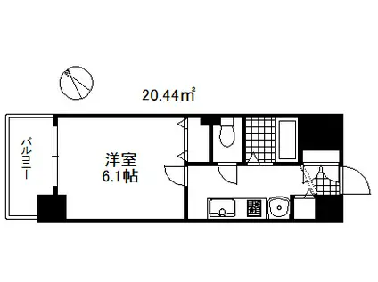 プレサンス神戸プレシャス(1K/5階)の間取り写真