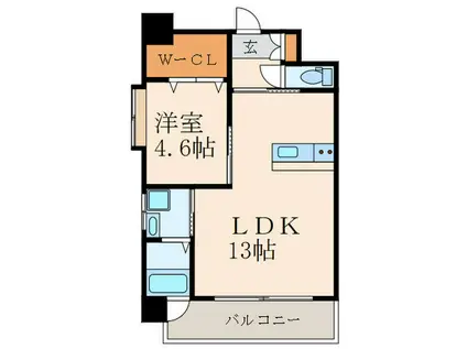 アクシオ三萩野(1LDK/10階)の間取り写真