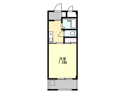 山田ビル(1K/2階)の間取り写真