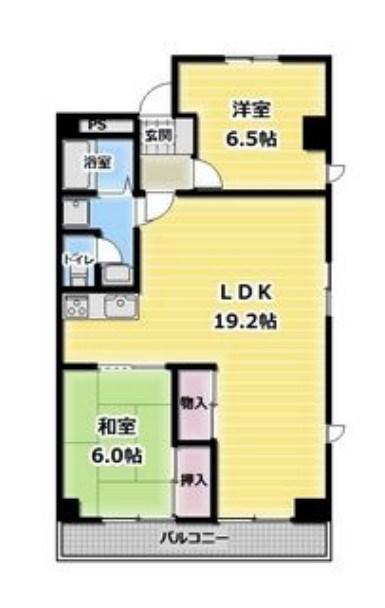 ハイツ野田(2LDK/7階)の間取り写真