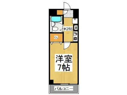 第2アビタシオン浅倉(1K/2階)の間取り写真