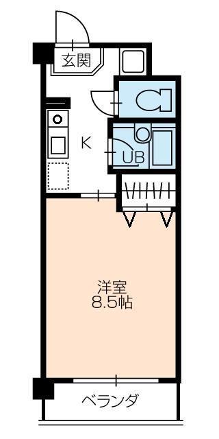 ジナ東海II(1K/3階)の間取り写真