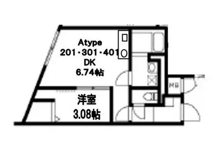ユーレジデンス武蔵小山(1DK/4階)の間取り写真