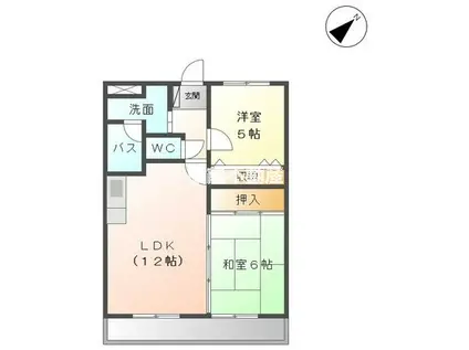 ヴィラクオーレII(2LDK/1階)の間取り写真