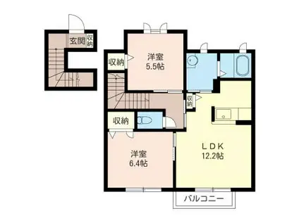 グランメールIII(2LDK/2階)の間取り写真