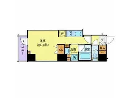 ズーム新宿下落合(ワンルーム/3階)の間取り写真