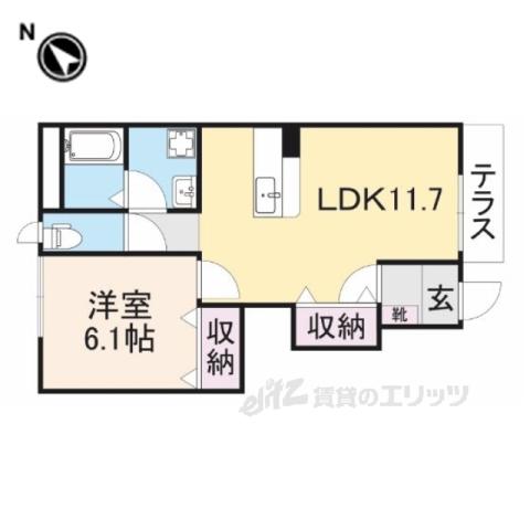 コンフォール平野(1LDK/1階)の間取り写真