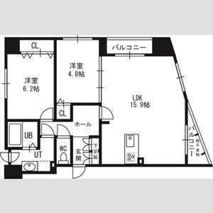 レジェンドコート琴似(2LDK/9階)の間取り写真