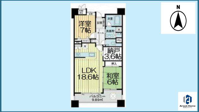 ライオンズシティ栄(2SLDK/7階)の間取り写真