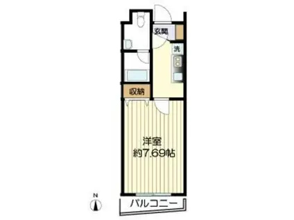 ラファームRKH(1K/1階)の間取り写真