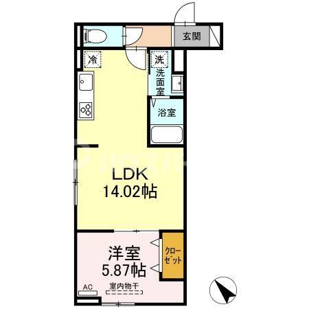 セレスティア西台B(1LDK/1階)の間取り写真