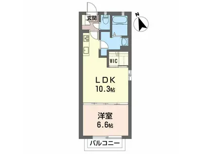 シャーメゾン・デュコンフォール(1LDK/1階)の間取り写真