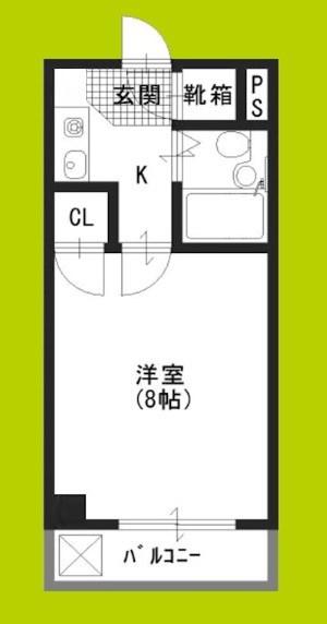 クリスタ 天王寺(1K/7階)の間取り写真