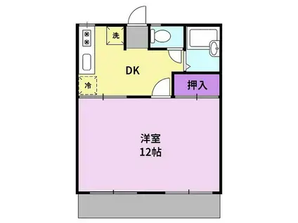 カーサエスメラルダ(1DK/1階)の間取り写真