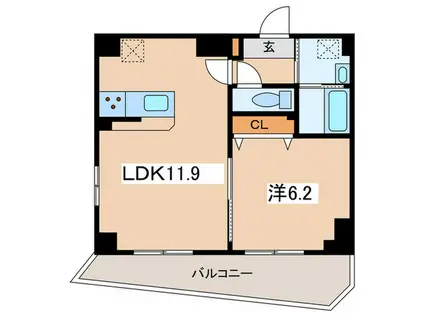 ハウス逗子海岸(1LDK/5階)の間取り写真