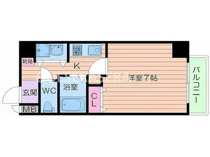 URO上六(1K/5階)の間取り写真