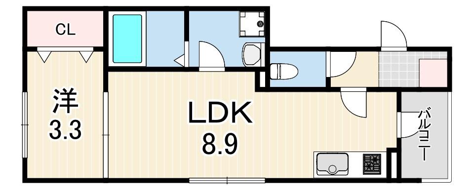 リブレメゾン西明石南町1(1LDK/1階)の間取り写真
