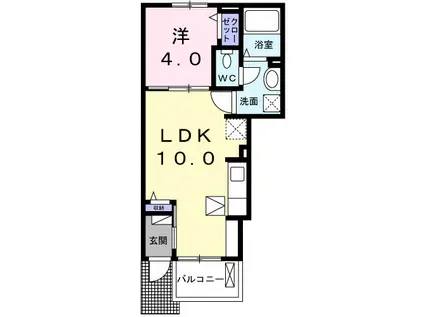アイ・スマイル南庄町II(1LDK/1階)の間取り写真