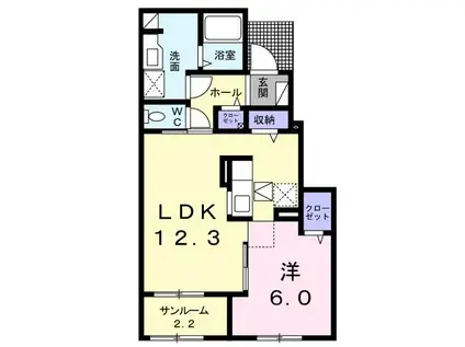 グランヴィラージュII(1LDK/1階)の間取り写真