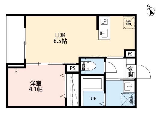 ROBOT HOME HOSHIGAOKA(1LDK/1階)の間取り写真