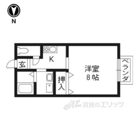 グリーンヒルカリム(1K/1階)の間取り写真
