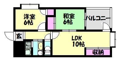 ドミール和泉府中(2LDK/3階)の間取り写真