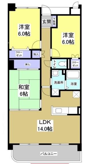 ライ・レ・ローゼ(3LDK/2階)の間取り写真