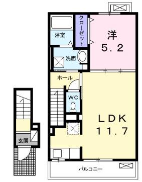 MS YANO(1LDK/2階)の間取り写真
