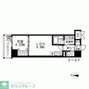 LA BELJOUR 錦糸町(1LDK/6階)の間取り写真